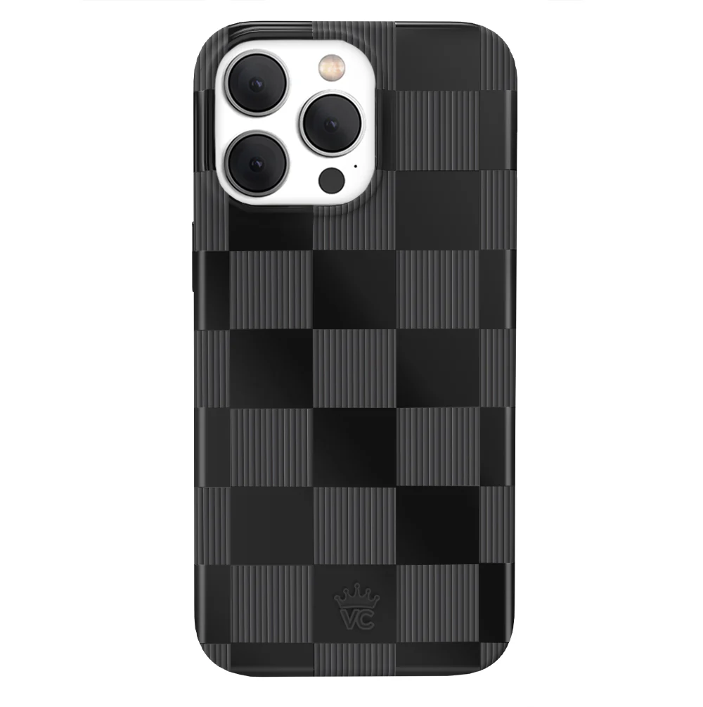 Noir Vibe Checkered iPhone Case - Image 6