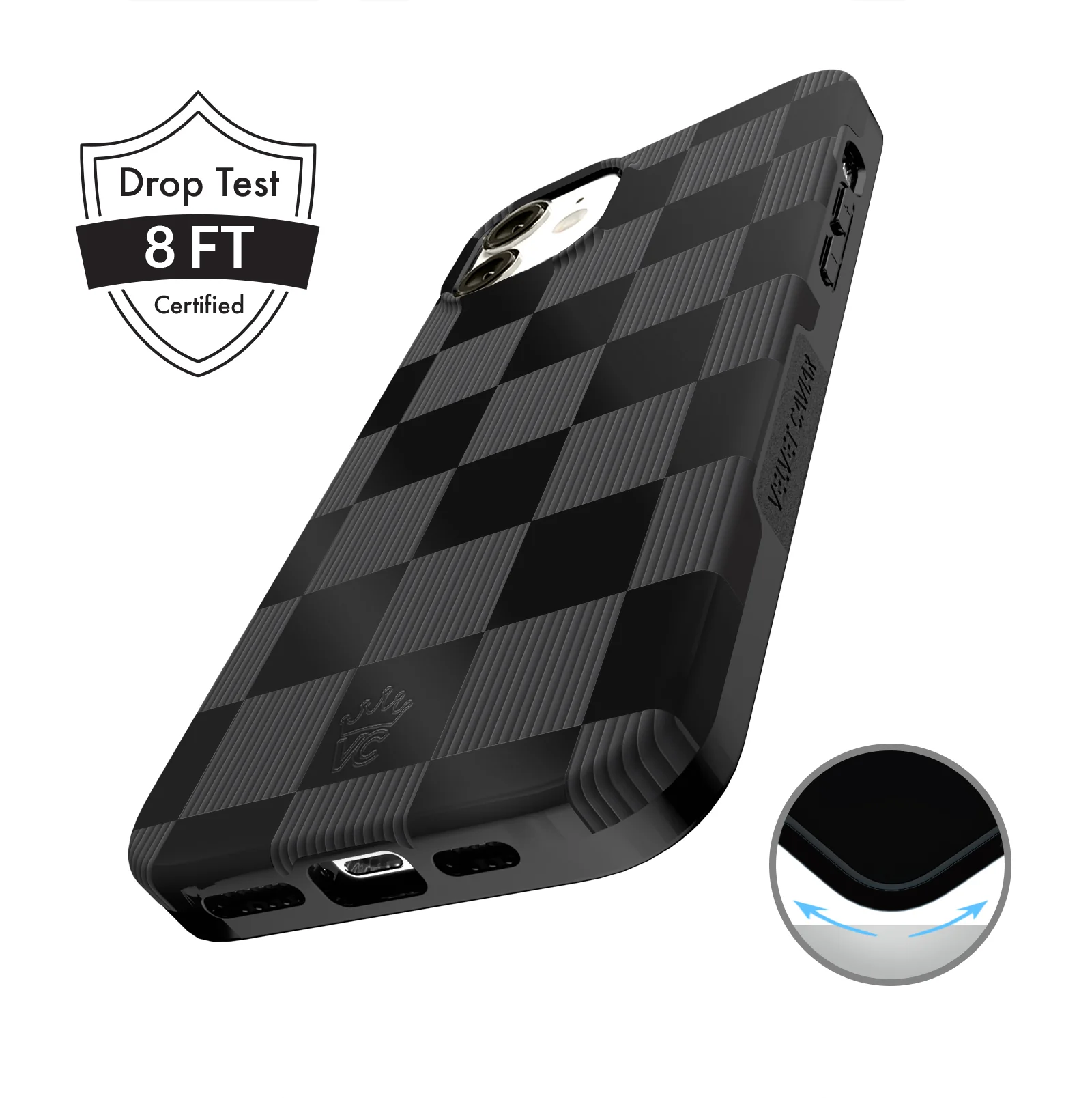 Noir Vibe Checkered iPhone Case - Image 69
