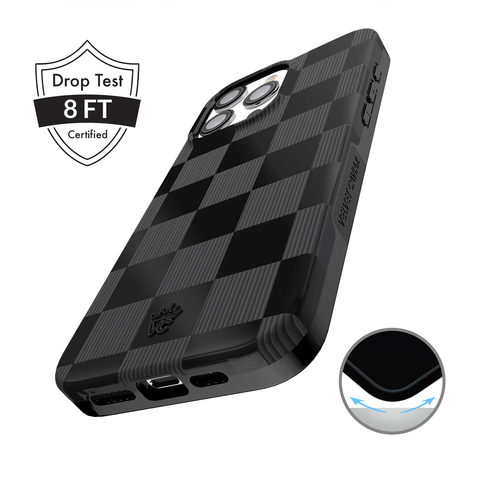Noir Vibe Checkered iPhone Case - Image 9