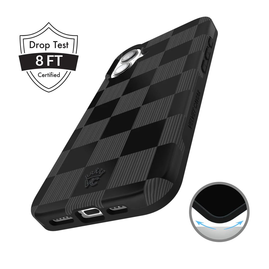 Noir Vibe Checkered iPhone Case - Image 99