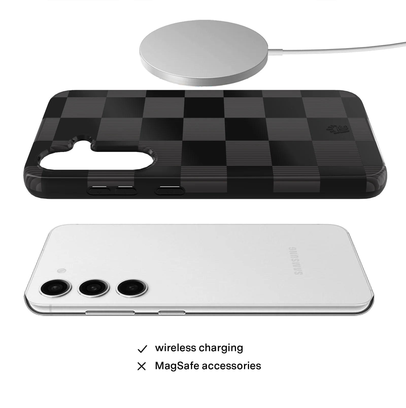 Noir Vibe Checkered Samsung Case - Image 3