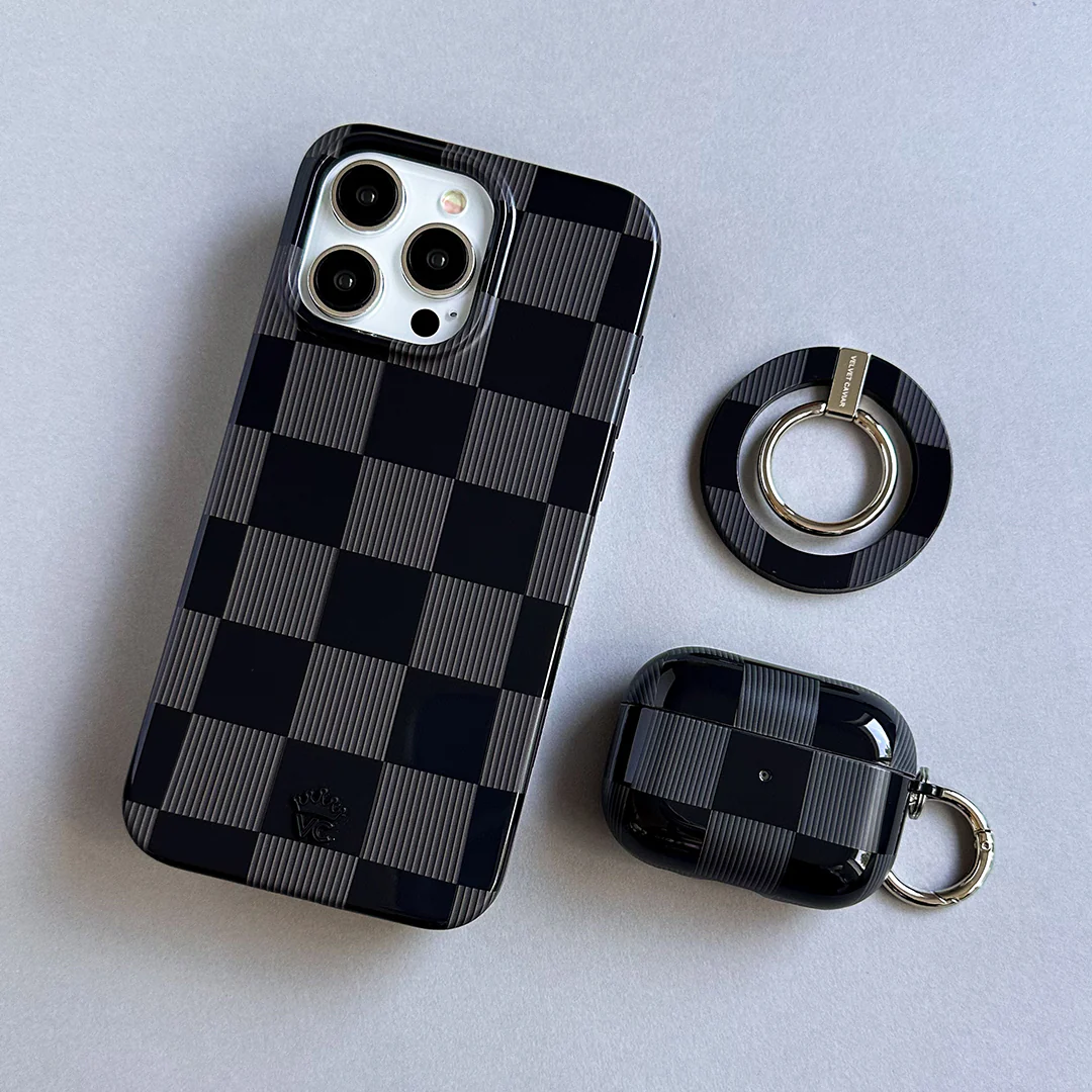 Noir Vibe Checkered AirPod Case - Image 17