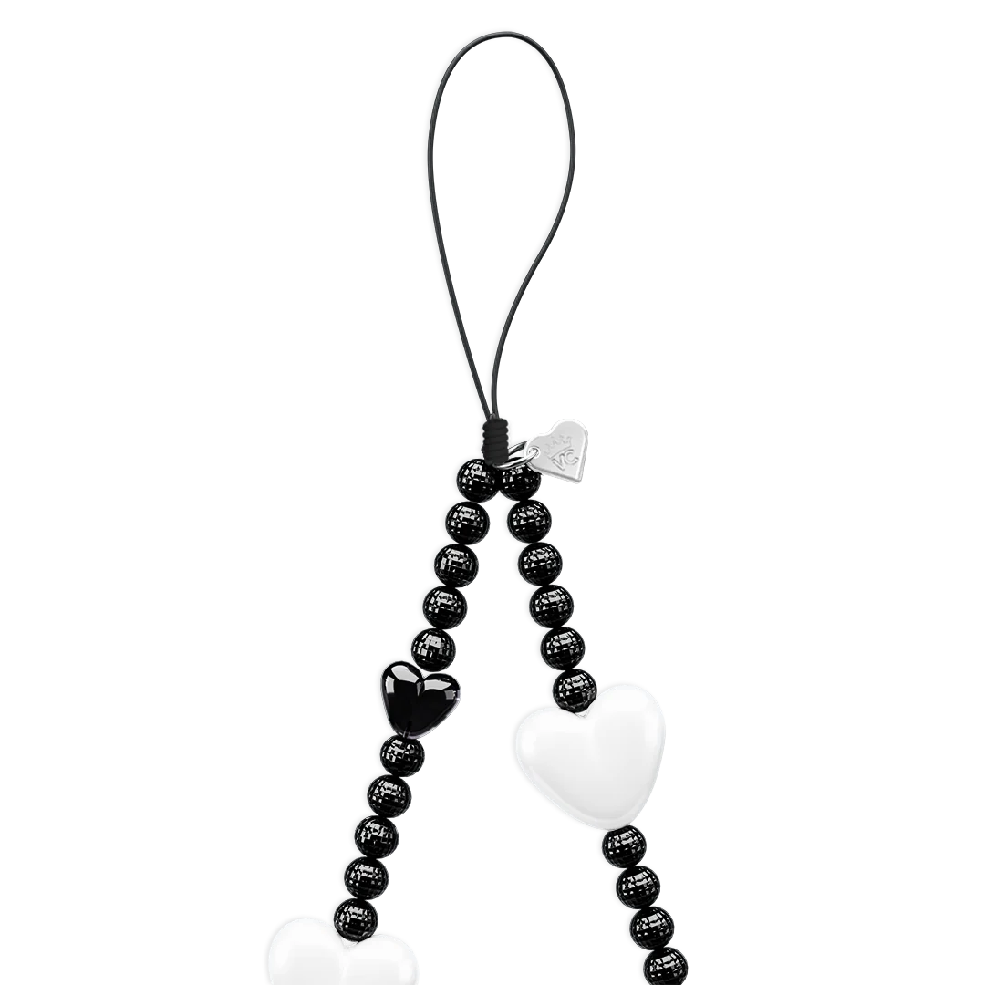 Black & White Heart Charm - Image 3