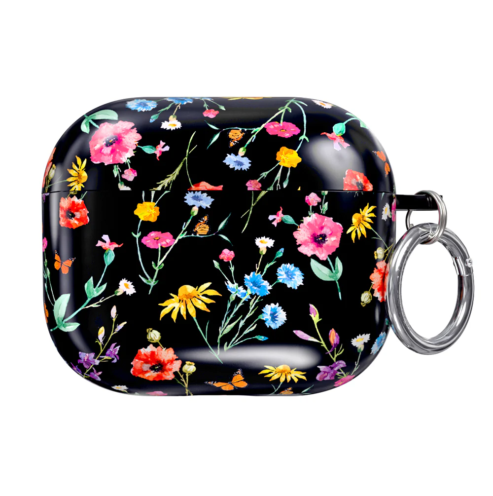 Black Wildflower AirPod Case - Image 11