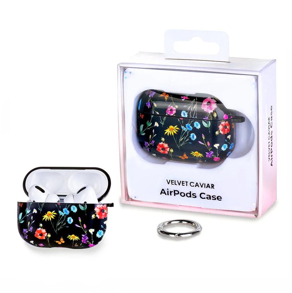 Black Wildflower AirPod Case - Image 14
