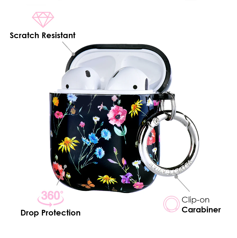 Black Wildflower AirPod Case - Image 3
