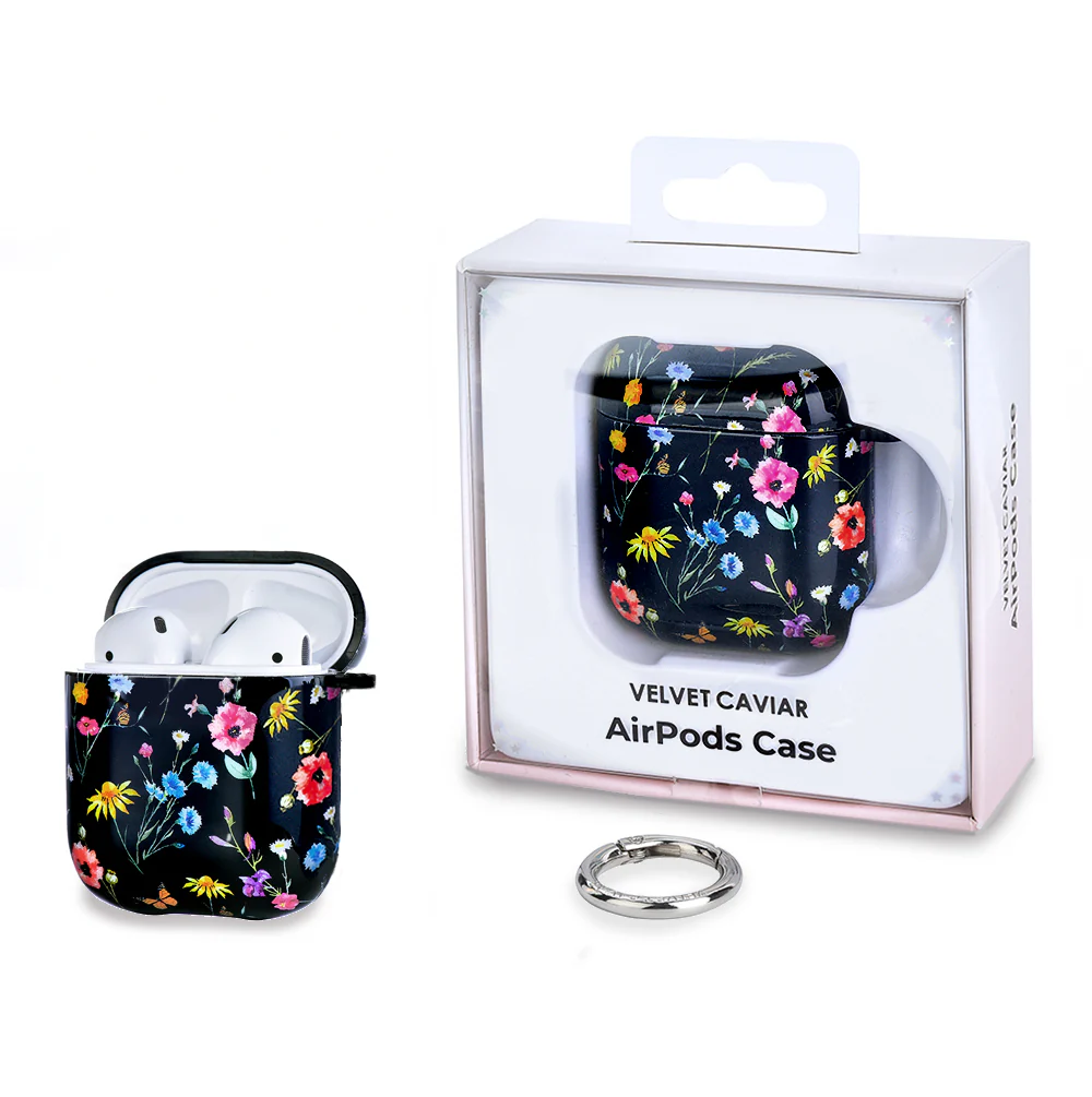 Black Wildflower AirPod Case - Image 5