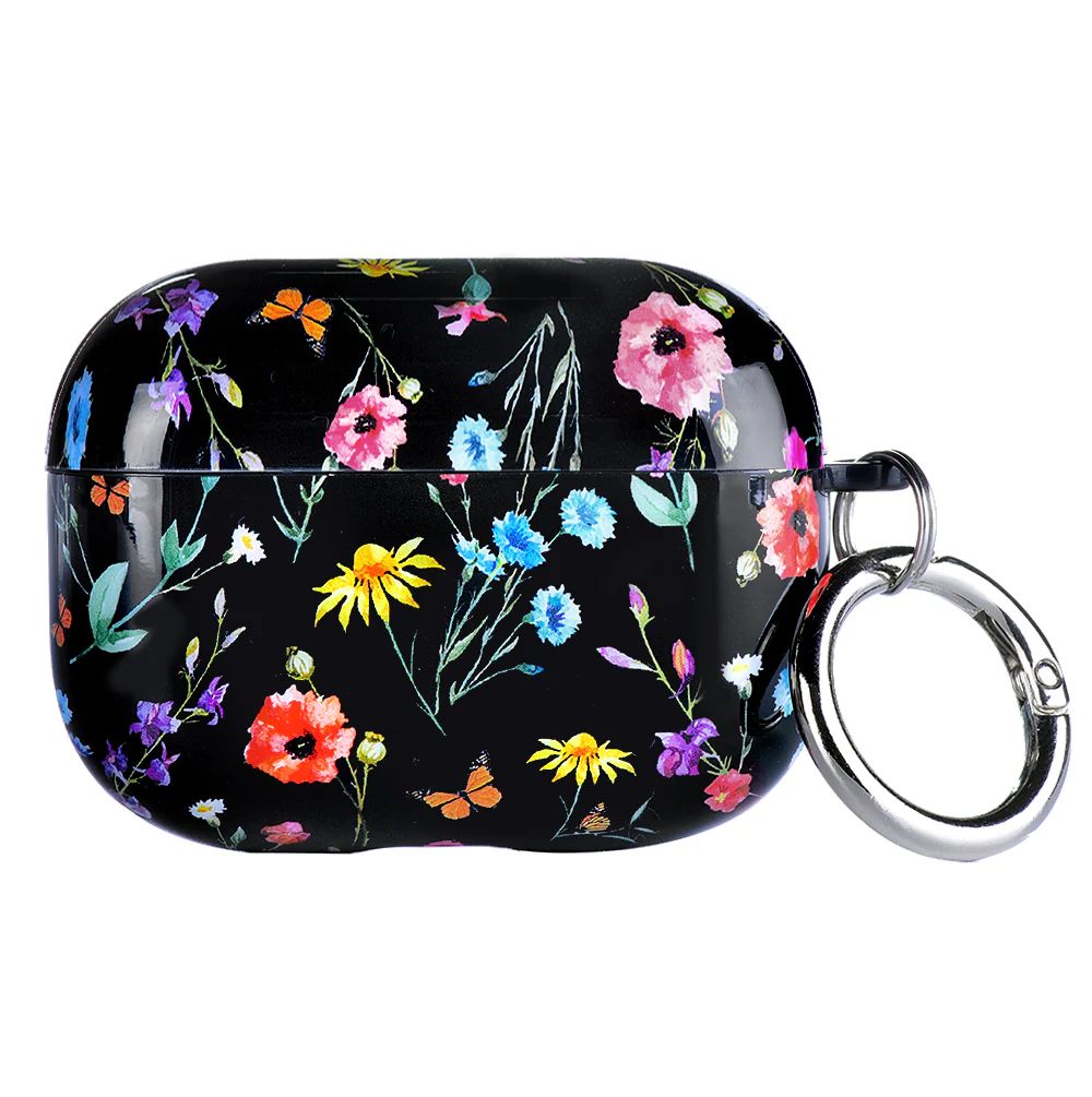 Black Wildflower AirPod Case - Image 6