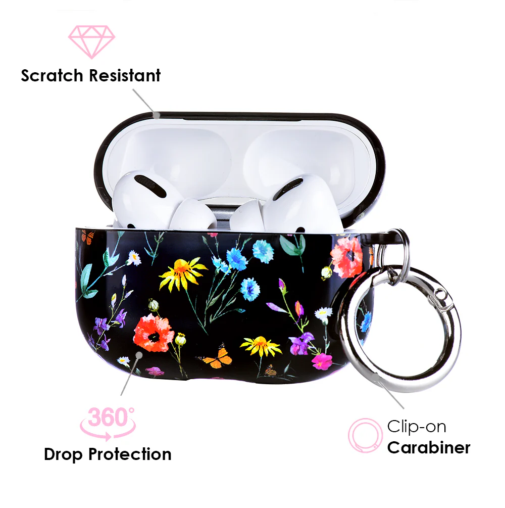 Black Wildflower AirPod Case - Image 8
