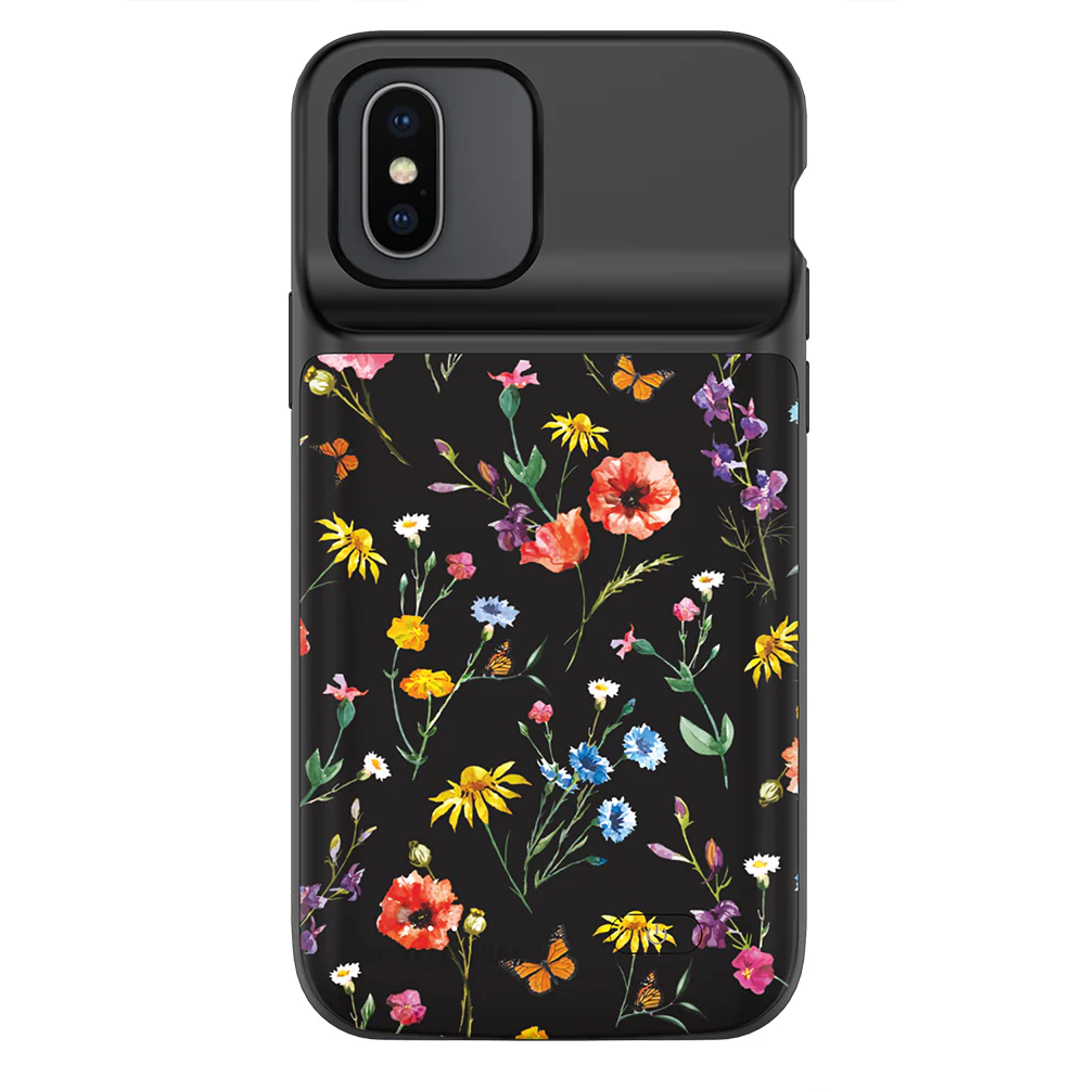 Black Wildflower iPhone Charging Case - Image 13