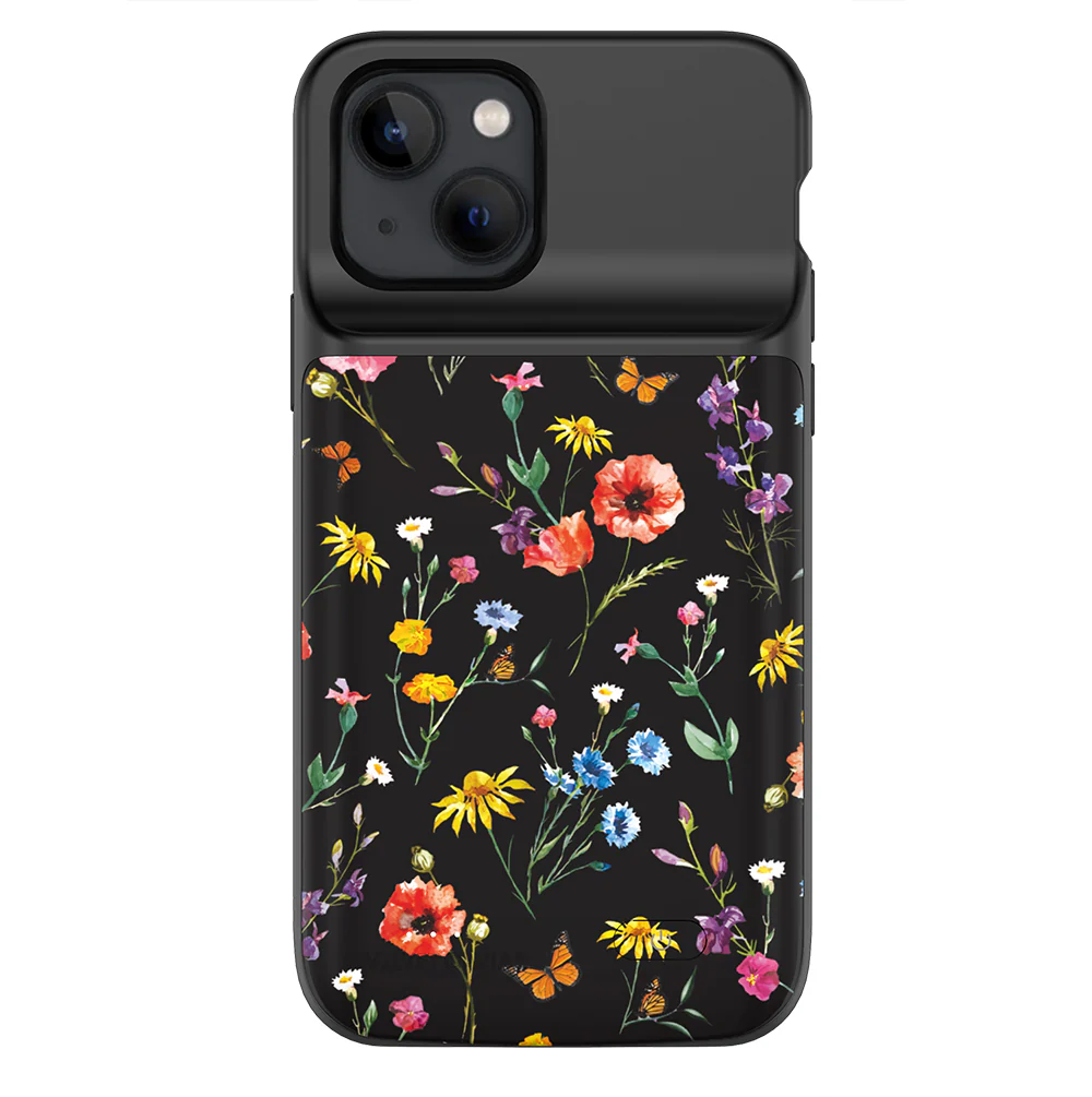 Black Wildflower iPhone Charging Case - Image 67