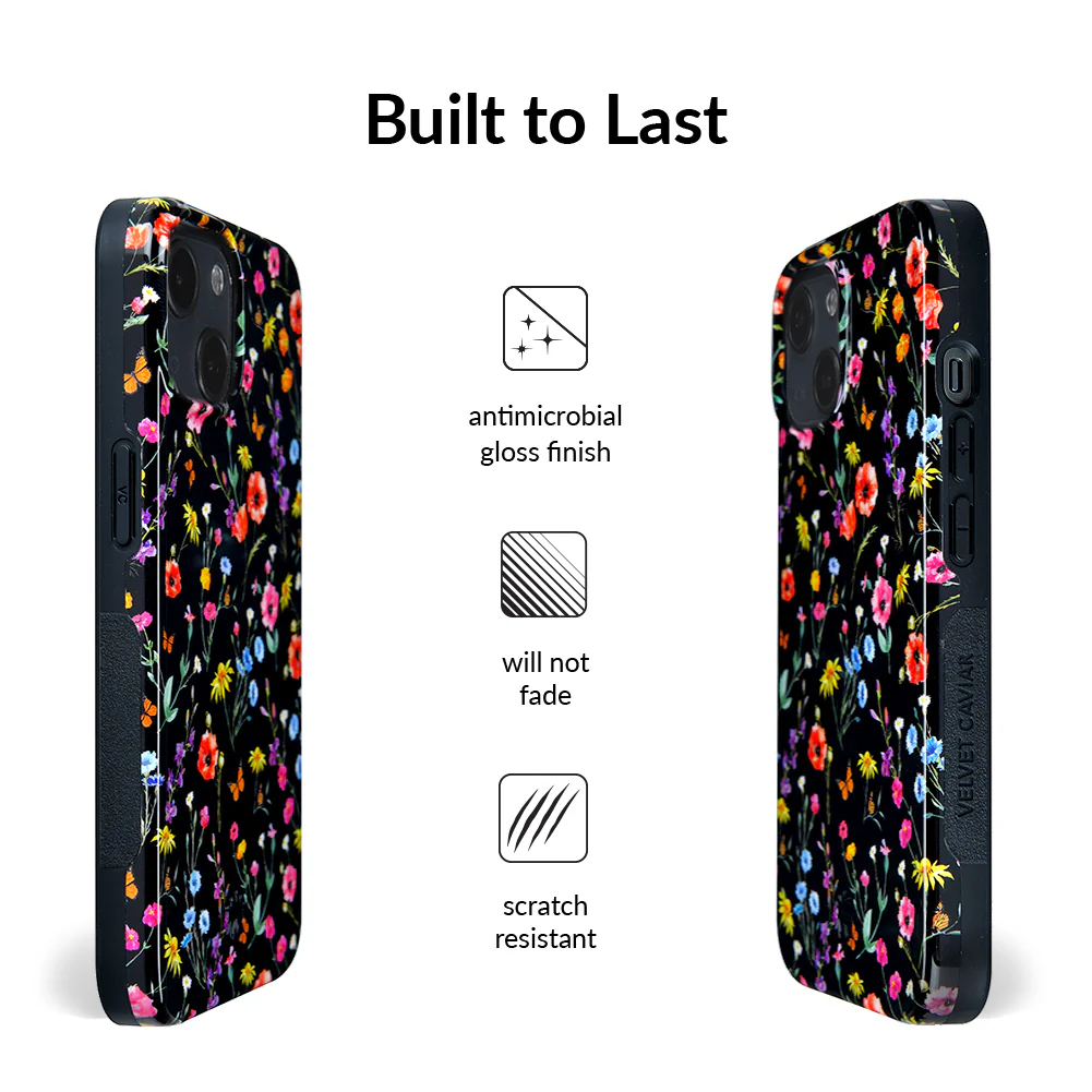 Black Wildflower iPhone Case - Image 108