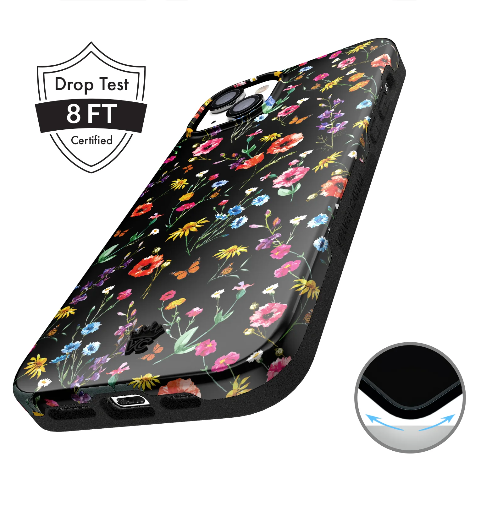 Black Wildflower iPhone Case - Image 132