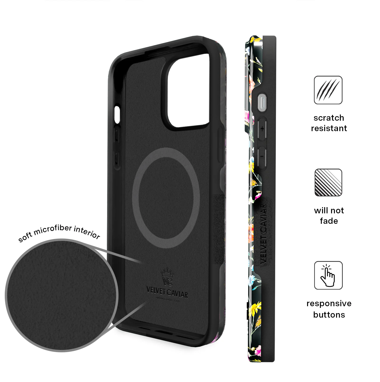 Black Wildflower iPhone Case - Image 133