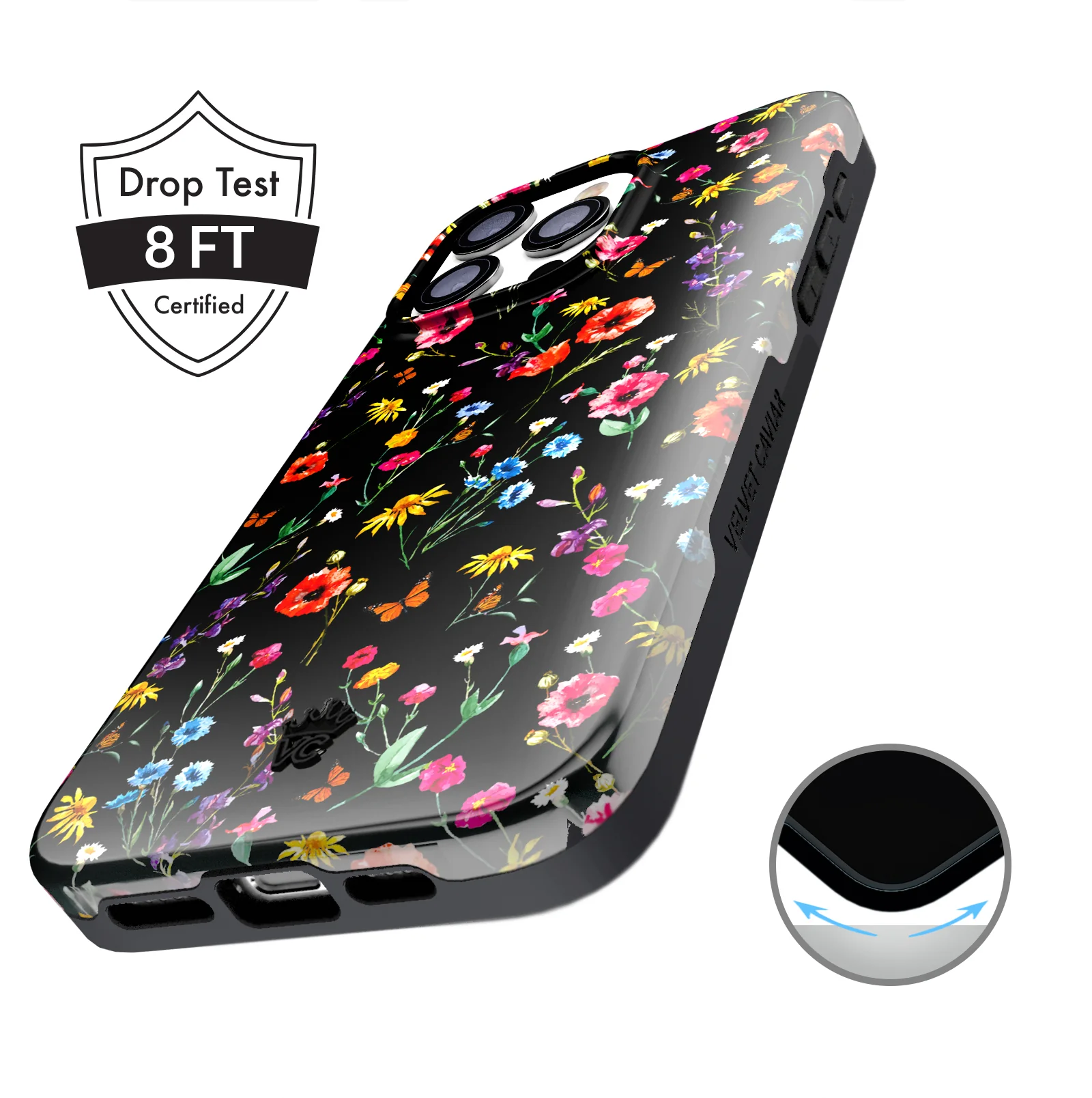 Black Wildflower iPhone Case - Image 138