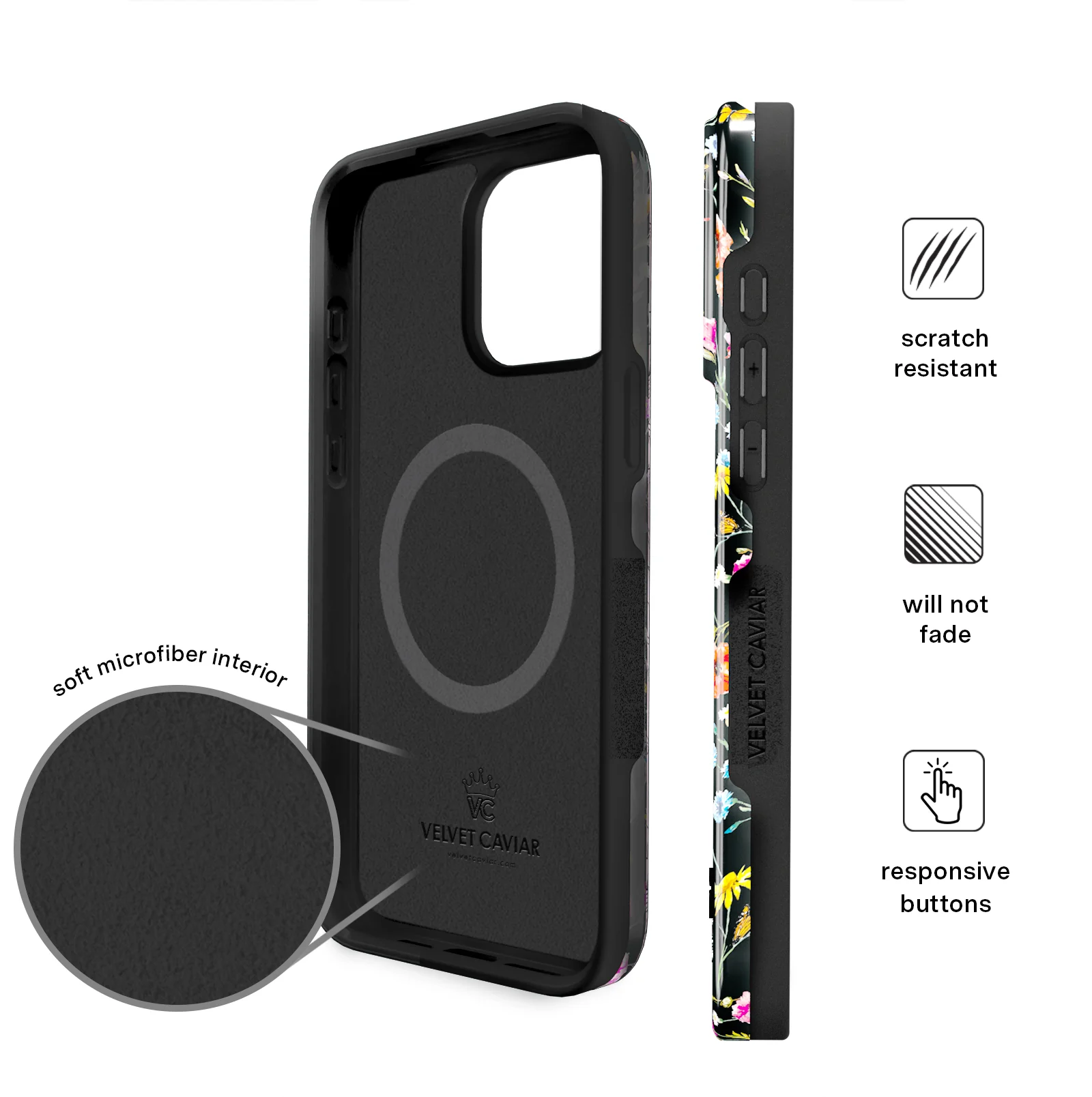 Black Wildflower iPhone Case - Image 139