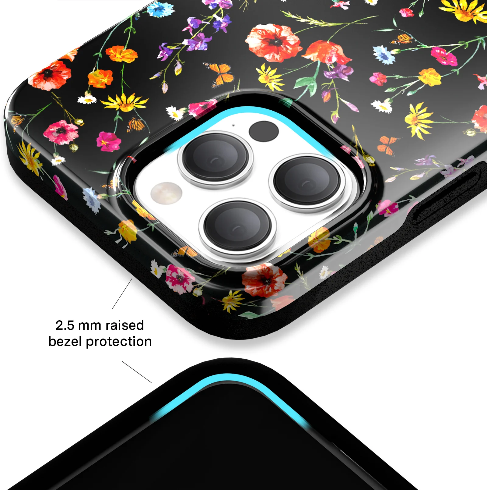 Black Wildflower iPhone Case - Image 142