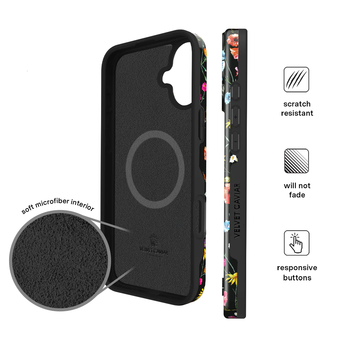 Black Wildflower iPhone Case - Image 151