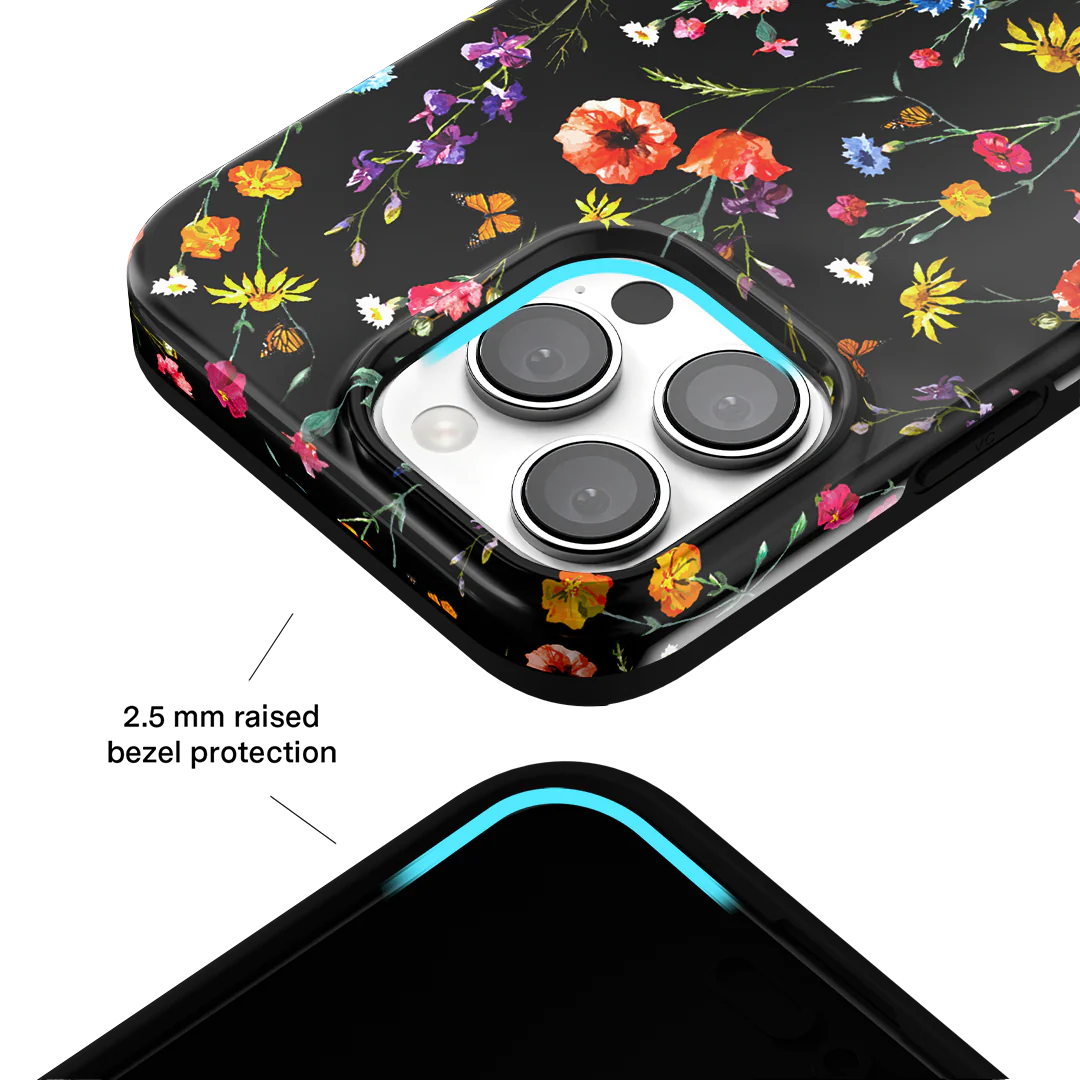 Black Wildflower iPhone Case - Image 166