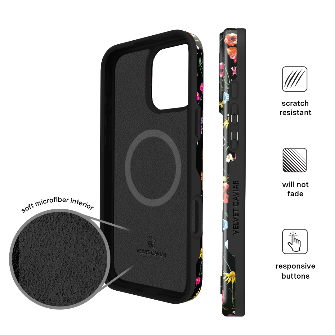 Black Wildflower iPhone Case - Image 169