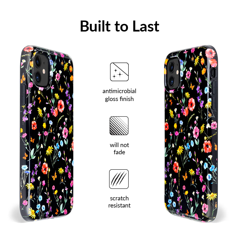 Black Wildflower iPhone Case - Image 35