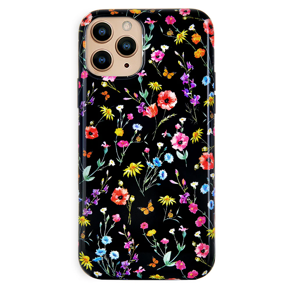 Black Wildflower iPhone Case - Image 36