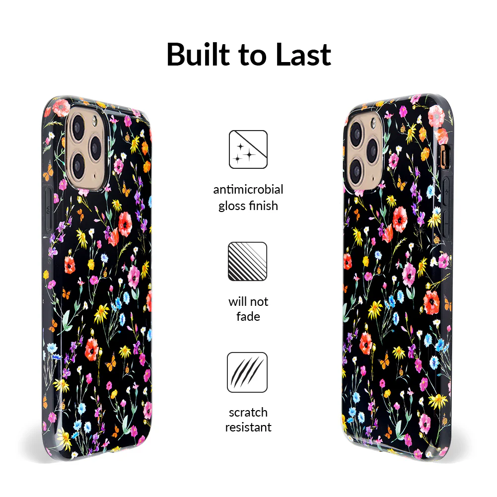 Black Wildflower iPhone Case - Image 47