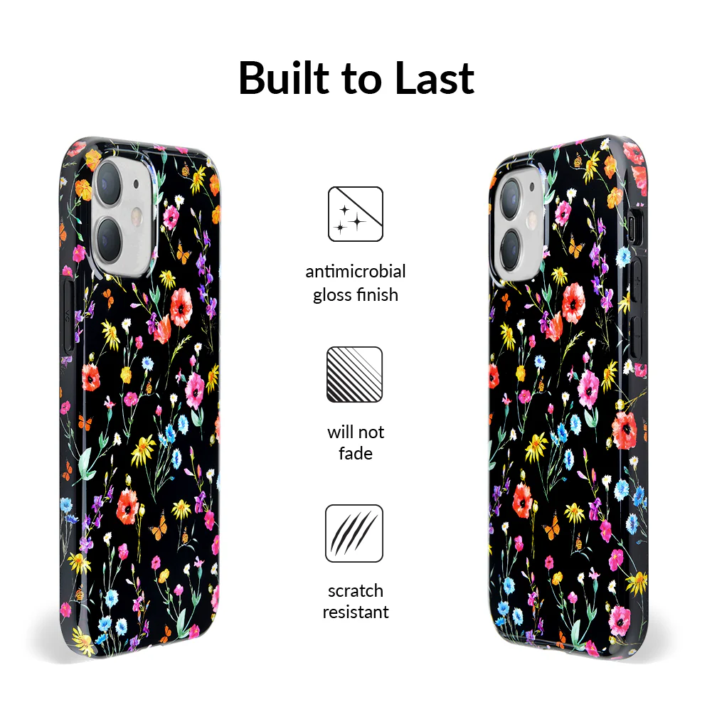 Black Wildflower iPhone Case - Image 59