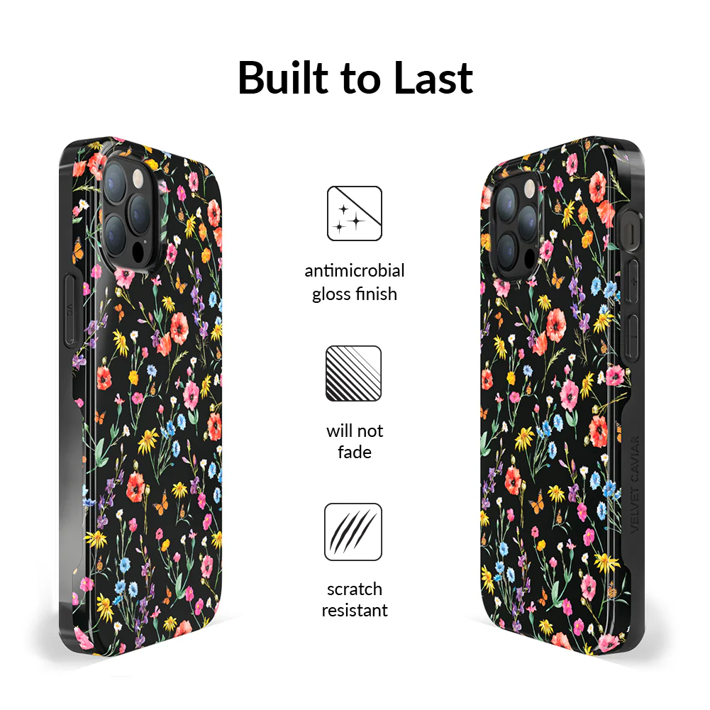 Black Wildflower iPhone Case - Image 89