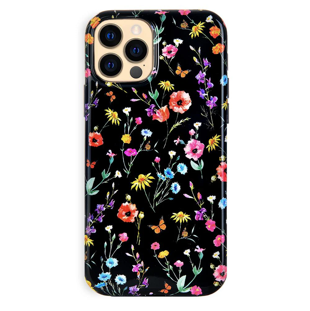 Black Wildflower iPhone Case - Image 91