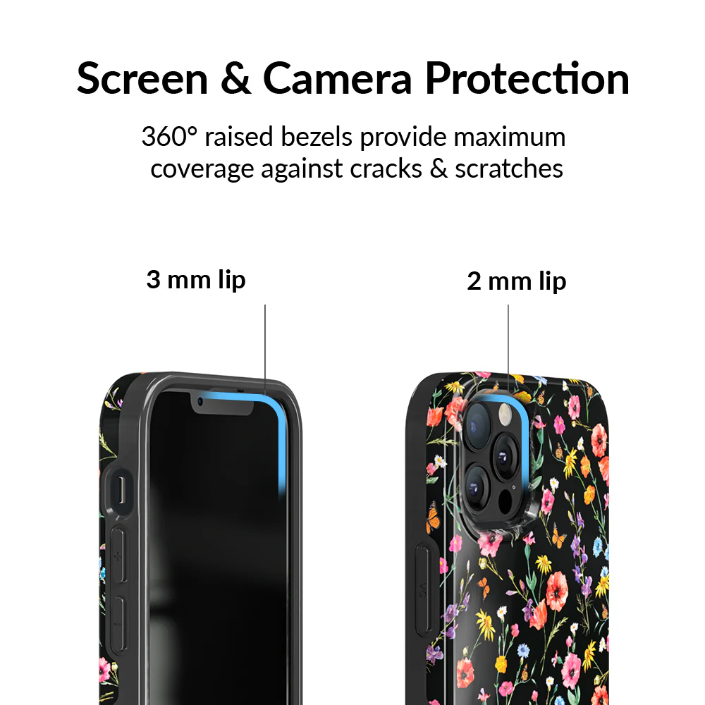 Black Wildflower iPhone Case - Image 93