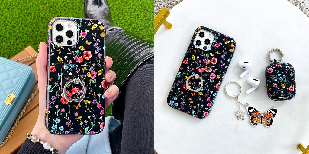 Black Wildflower iPhone Case - Image 97
