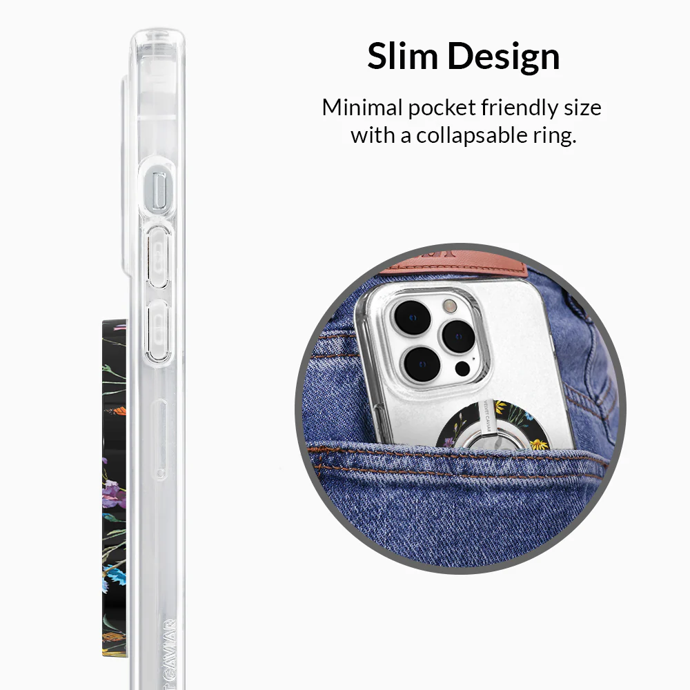 Black Wildflower MagSafe Grip Ring - Image 5
