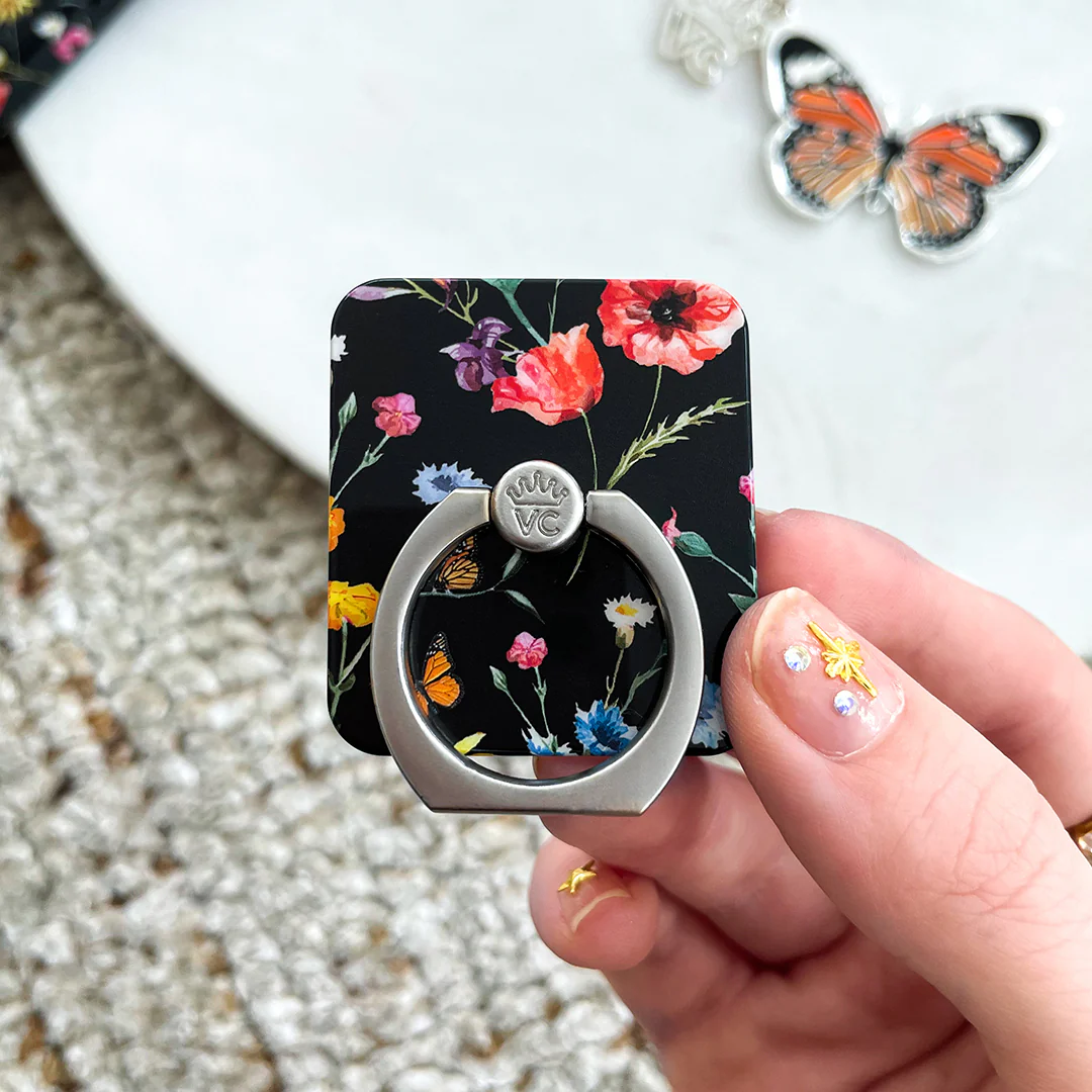 Black Wildflower Phone Ring - Image 2