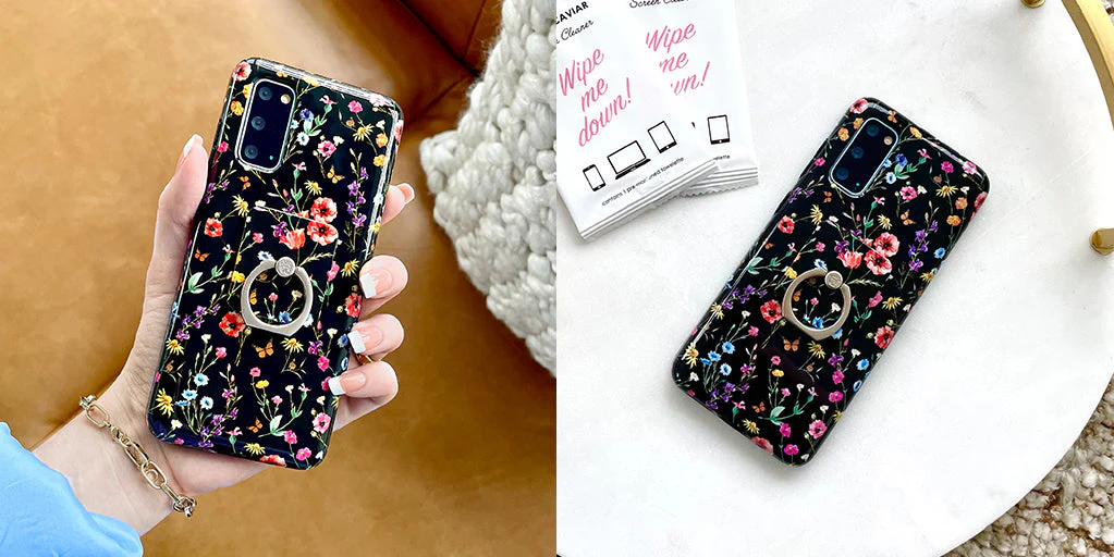 Black Wildflower Samsung Case - Image 100
