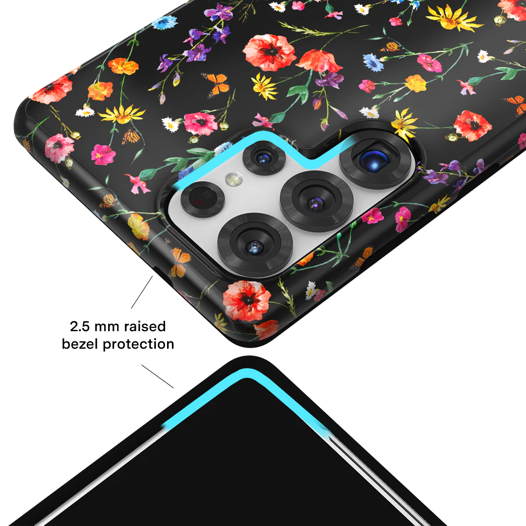 Black Wildflower Samsung Case - Image 121