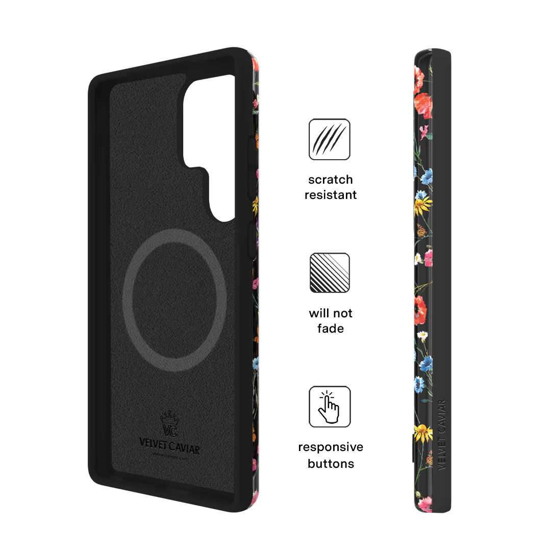Black Wildflower Samsung Case - Image 124