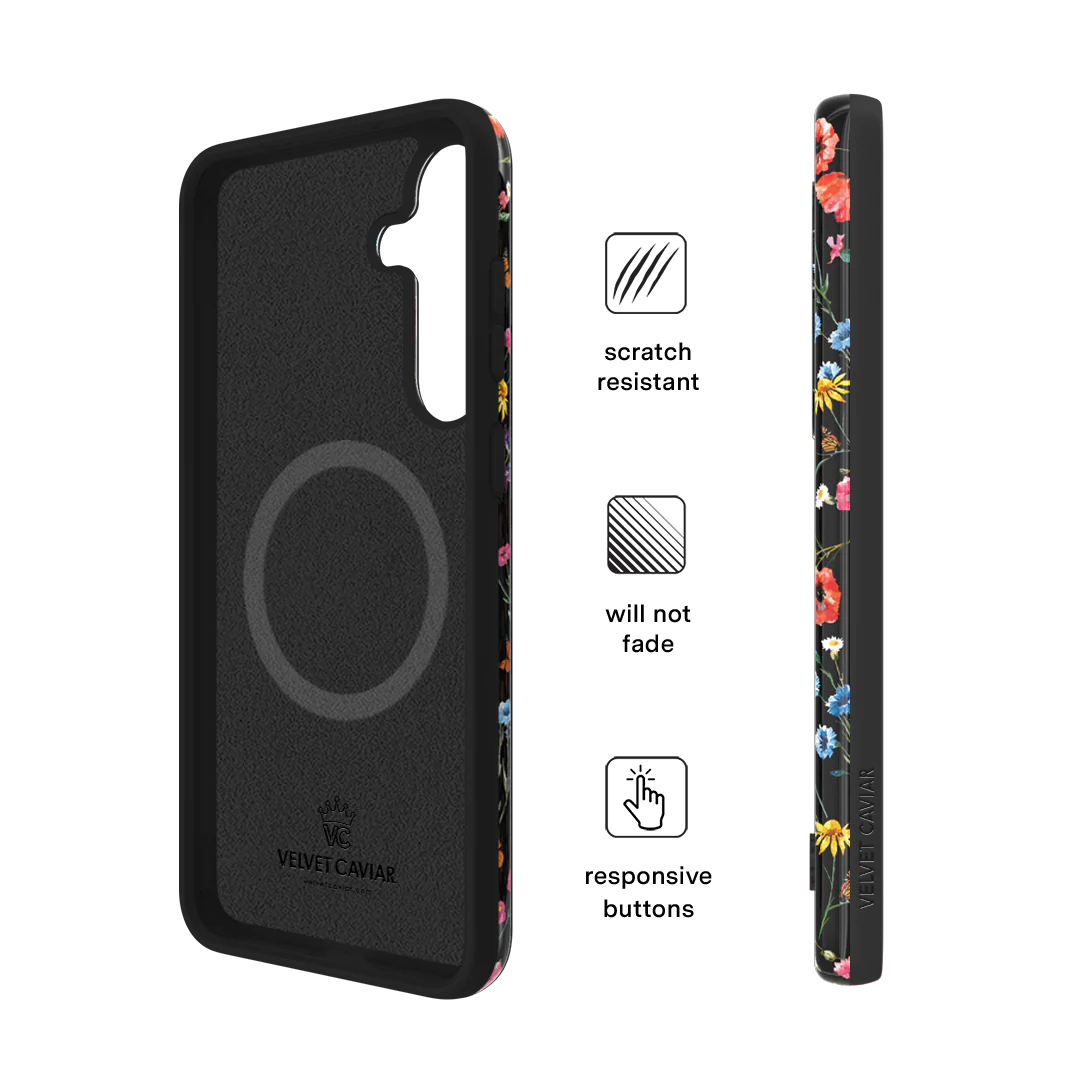Black Wildflower Samsung Case - Image 130
