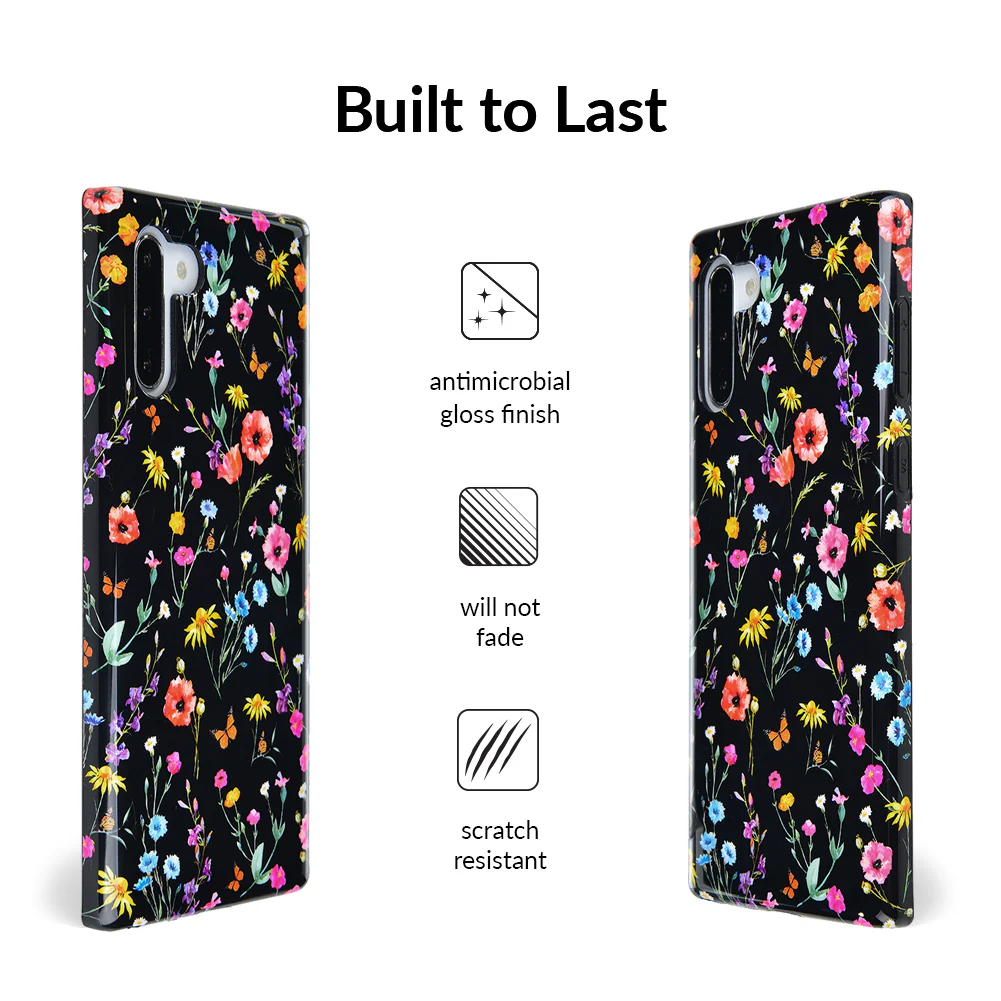 Black Wildflower Samsung Case - Image 40