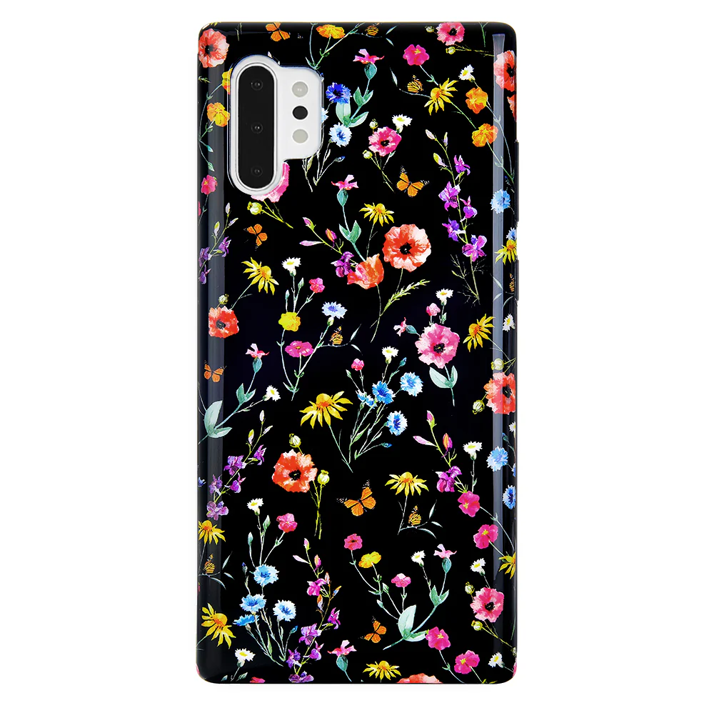 Black Wildflower Samsung Case - Image 43