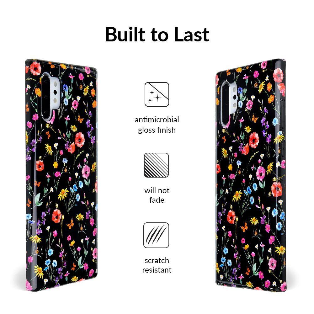 Black Wildflower Samsung Case - Image 46
