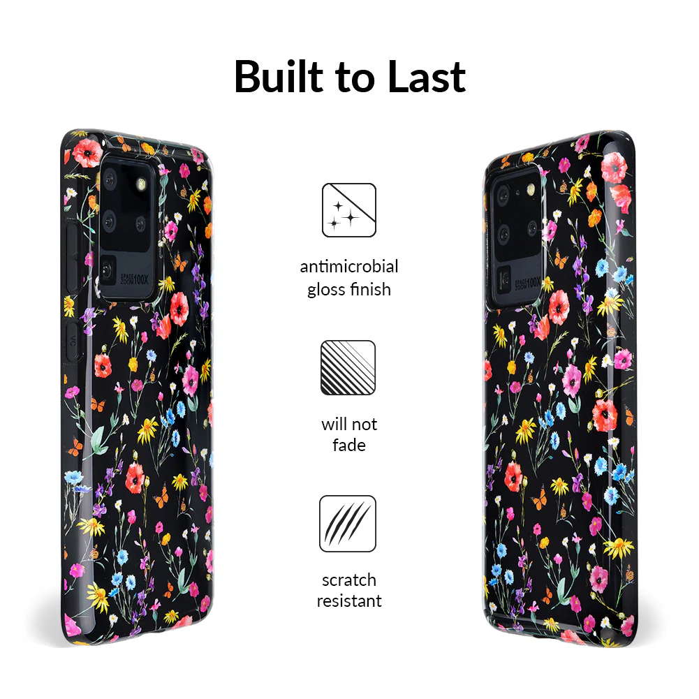 Black Wildflower Samsung Case - Image 64