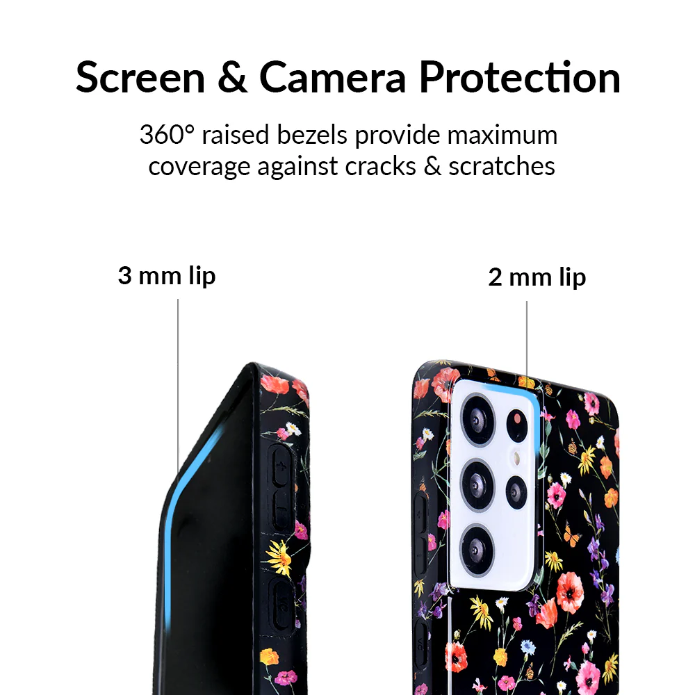 Black Wildflower Samsung Case - Image 81