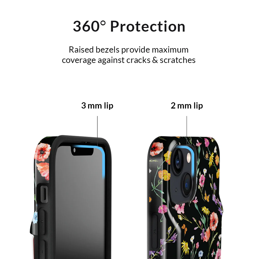 Black Wildflower iPhone Wallet Case - Image 109