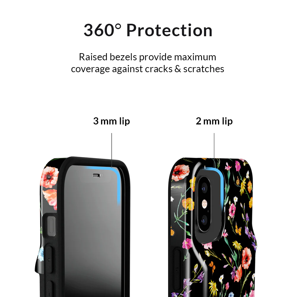Black Wildflower iPhone Wallet Case - Image 15
