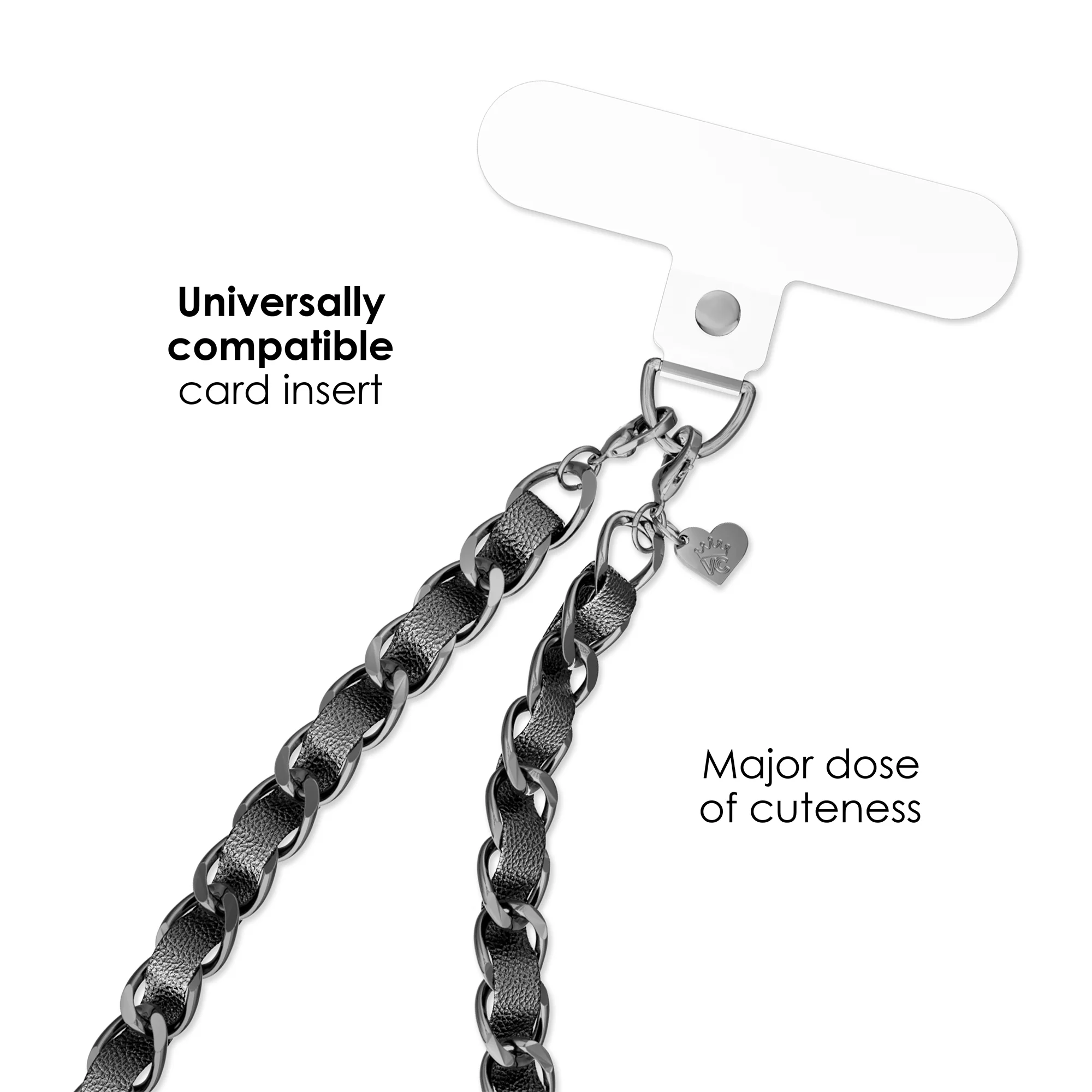 Blackout Leather Chain Phone Charm - Image 3