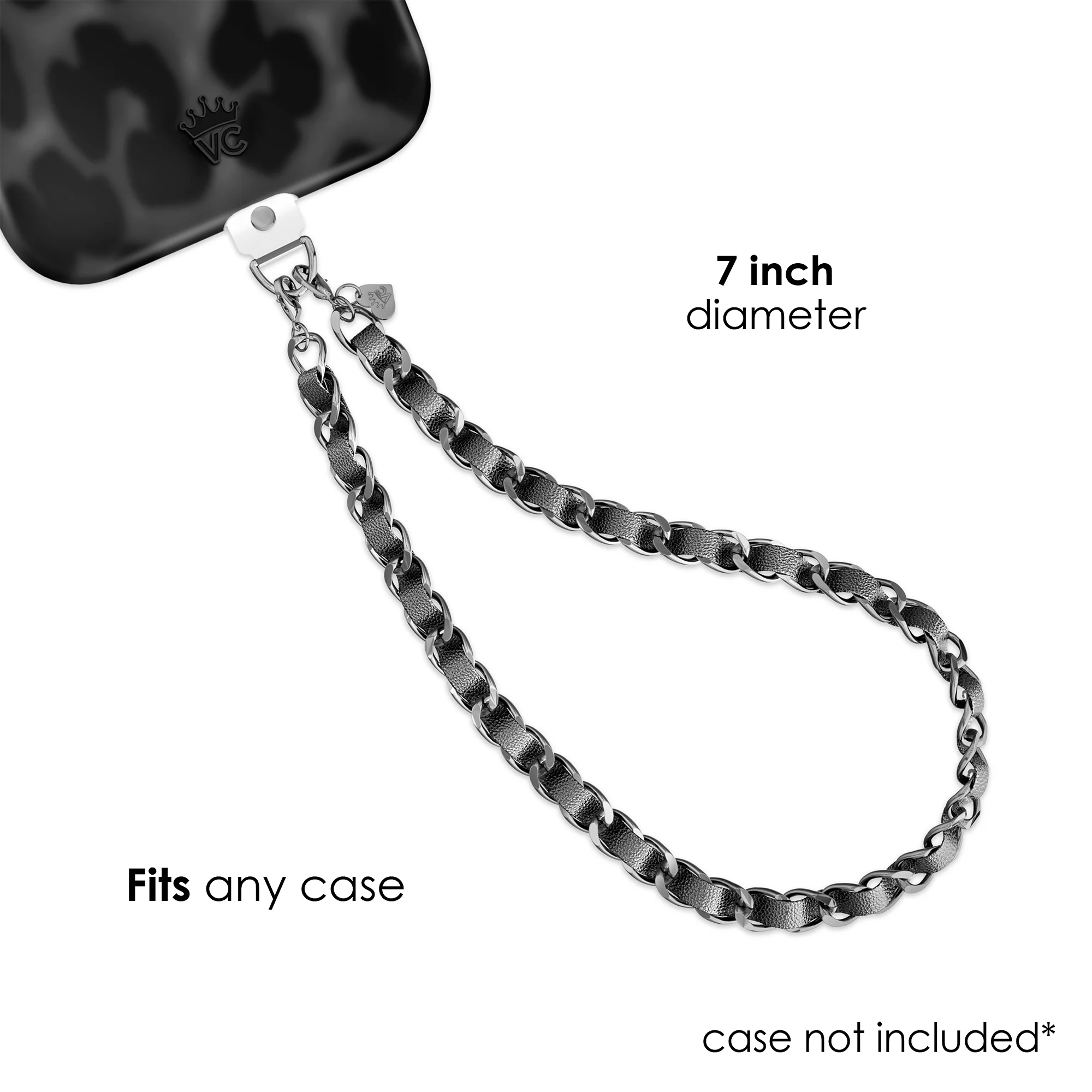 Blackout Leather Chain Phone Charm - Image 4