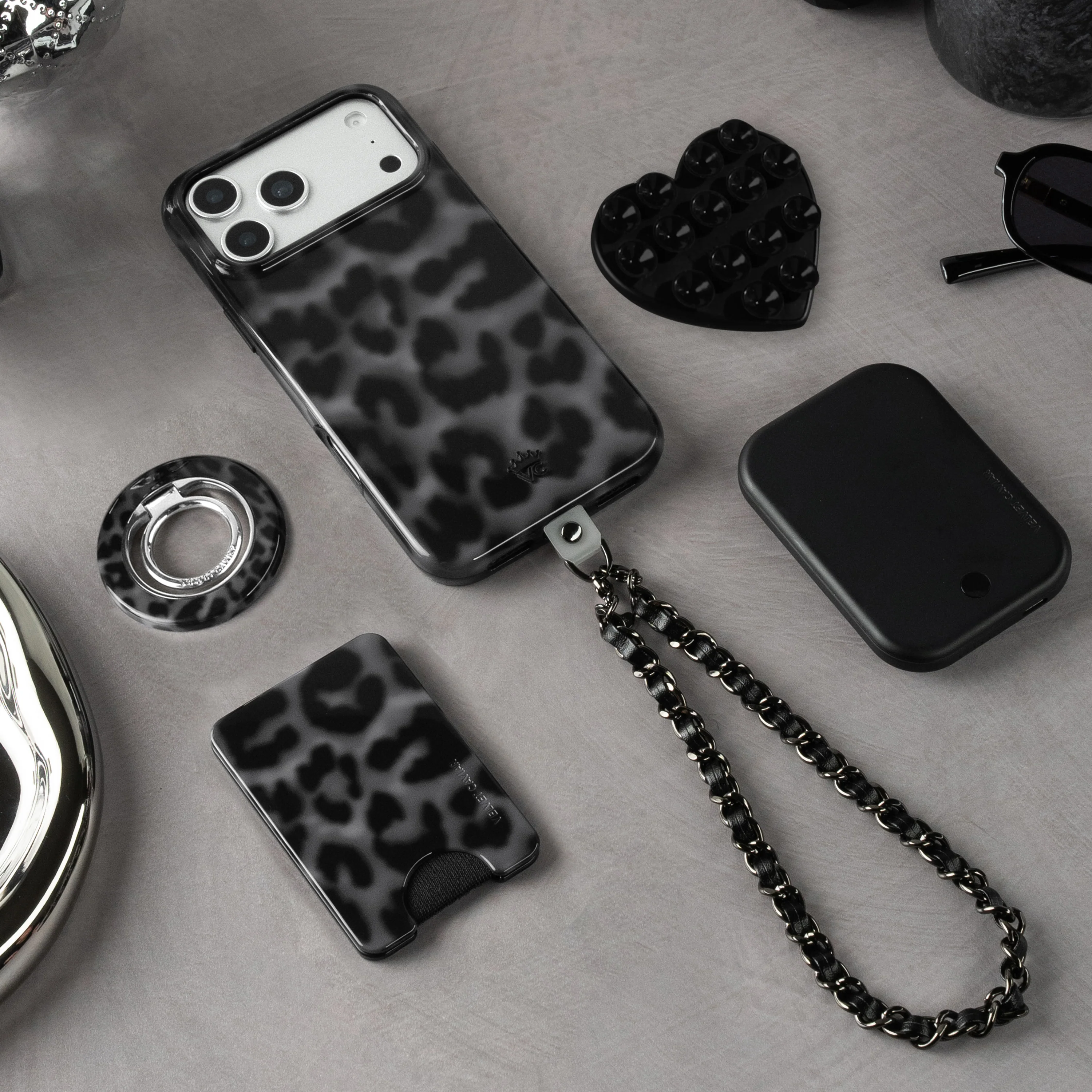 Blackout Leather Chain Phone Charm - Image 5