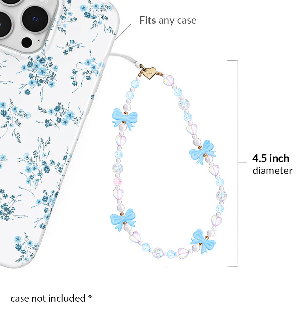 French Blue Bow Phone Charm - Image 3