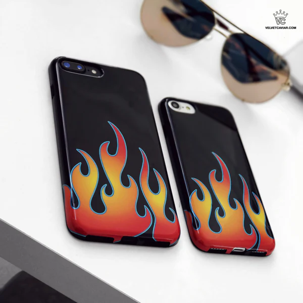Blue Chrome Flames iPhone Case - Image 21